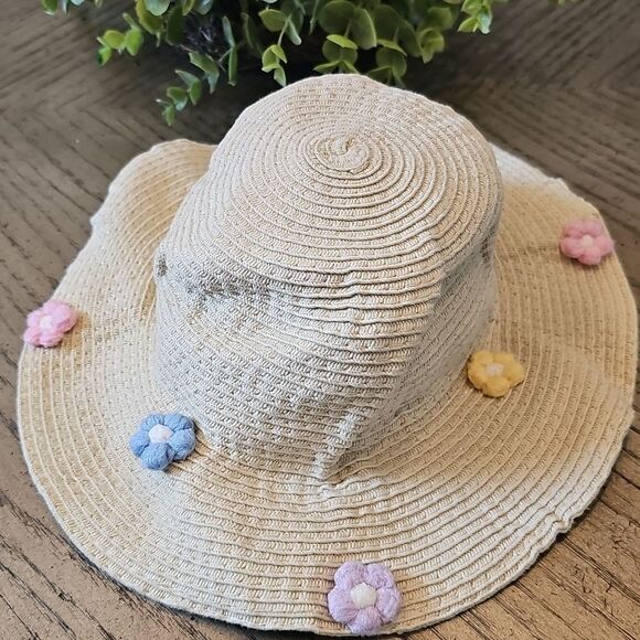 Girls floral straw hat - Picture 4 of 4
